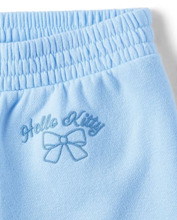 Girls Hello Kitty® Embroidered Premium Fleece Wide Leg Lounge Pants