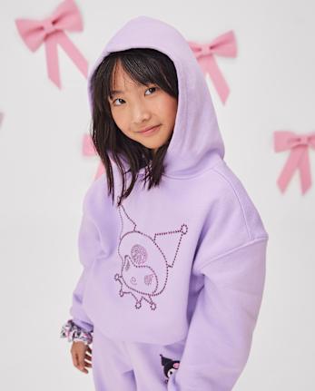Girls Hello KittyÂ® Rhinestone Premium Fleece Oversized Hoodie