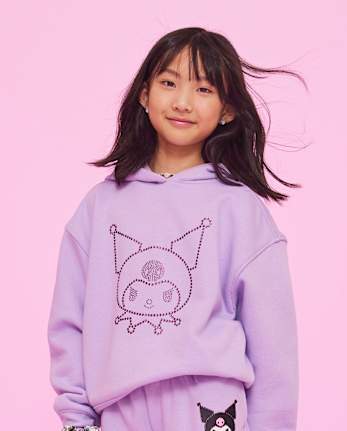 Girls Hello KittyÂ® Rhinestone Premium Fleece Oversized Hoodie