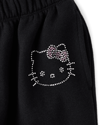 Girls Hello Kitty® Rhinestone Premium Fleece Cargo Jogger Pants