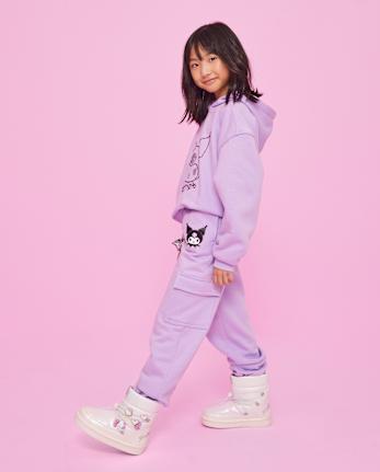 Girls Hello Kitty® Rhinestone Premium Fleece Cargo Jogger Pants