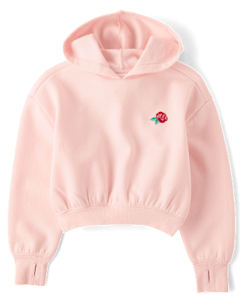 Girls Hello KittyÂ® Embellished Premium Fleece Hoodie