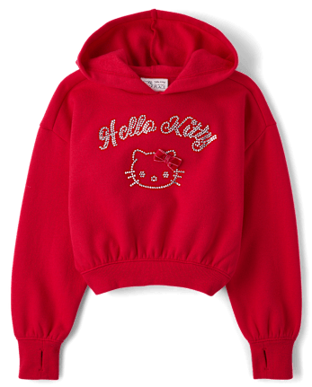 Girls Hello Kitty® Embellished Premium Fleece Hoodie