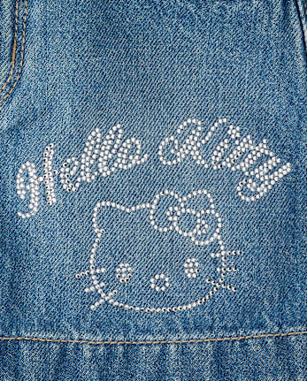 Girls Hello KittyÂ® Rhinestone Denim Skirt