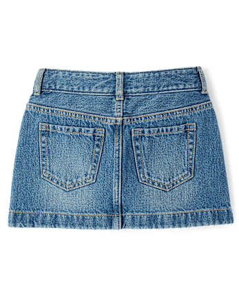 Girls Hello KittyÂ® Rhinestone Denim Skirt