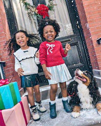Toddler Girls Sequin Bow Sweater