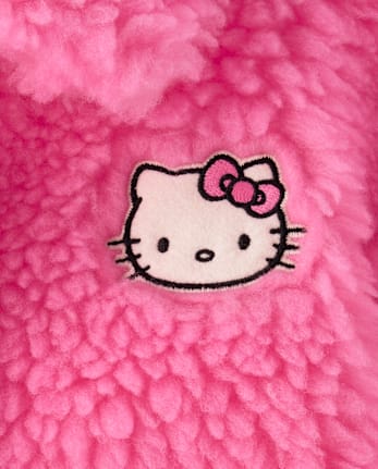 Girls Hello KittyÂ® Applique Sherpa Jacket