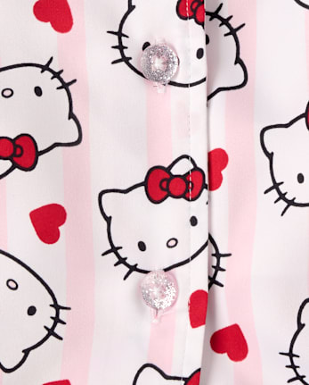 Girls Hello KittyÂ® Heart Satin Pajamas