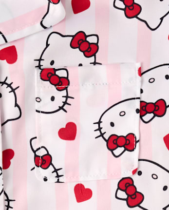 Girls Hello KittyÂ® Heart Satin Pajamas