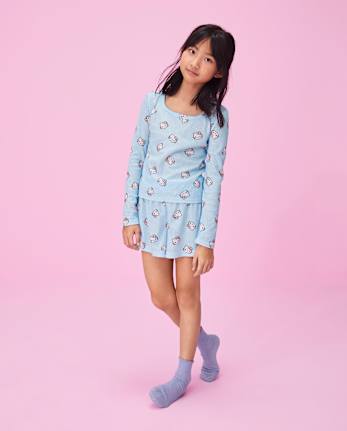 Girls Hello KittyÂ® Pointelle Pajamas