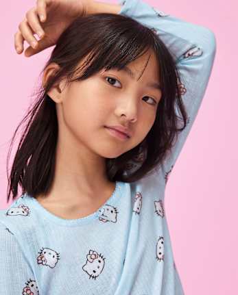 Girls Hello KittyÂ® Pointelle Pajamas