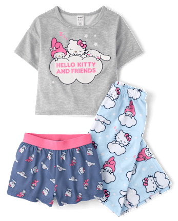 Girls Hello Kitty® And Friends 3-Piece Pajama Set