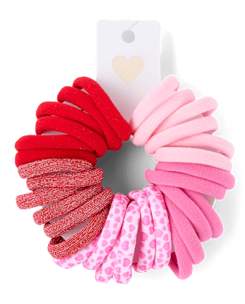 Girls Heart Hair Tie 30-Pack
