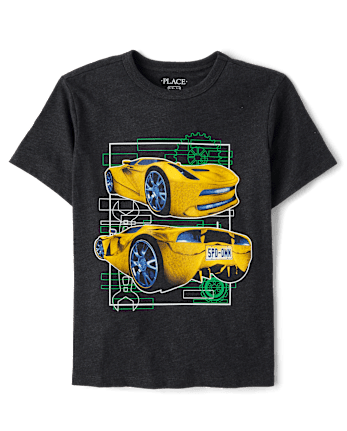 Boys Yellow Racecar Graphic Tee