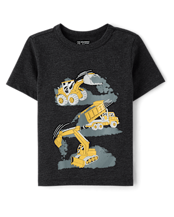 Baby And Toddler Boys Construction Vehicles Graphic Tee