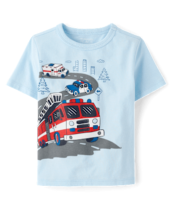 Baby And Toddler Boys Emergency Vehicles Graphic Tee