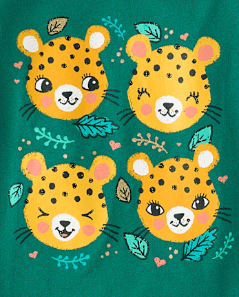 Baby And Toddler Girls Cheetahs Graphic Tee