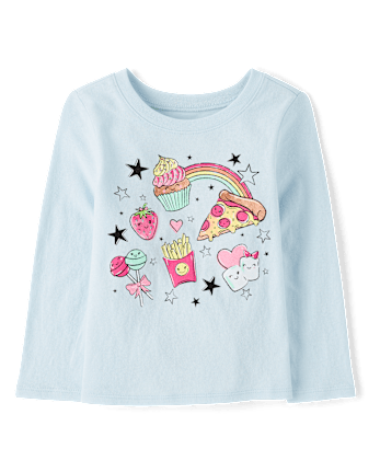 Baby And Toddler Girls Snack Food Graphic Tee