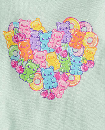 Baby And Toddler Girls Gummy Heart Graphic Tee