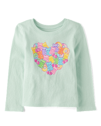 Baby And Toddler Girls Gummy Heart Graphic Tee