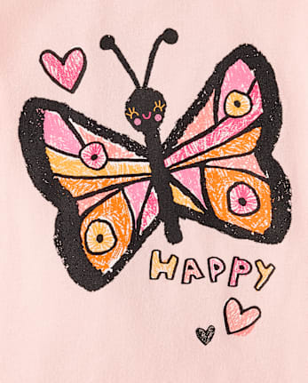 Baby And Toddler Girls Butterfly Graphic Tee