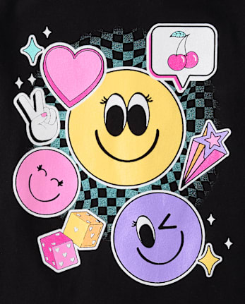 Girls Emoji Graphic Tee