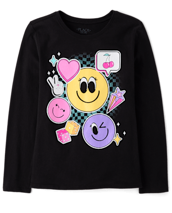 Girls Emoji Graphic Tee