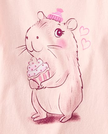 Girls Cupcake Capybara Graphic Tee
