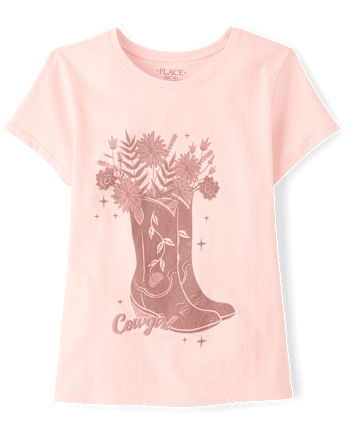 Girls Cowgirl Boots Graphic Tee