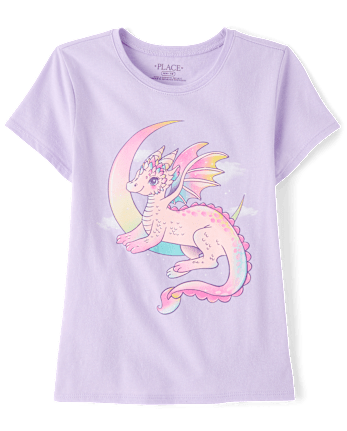 Girls Moon Dragon Graphic Tee