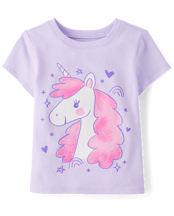 Baby And Toddler Girls Unicorn Graphic Tee