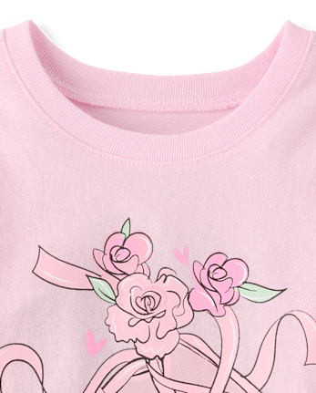 T-shirt graphique à motif de ballerines pour bébés et tout-petits