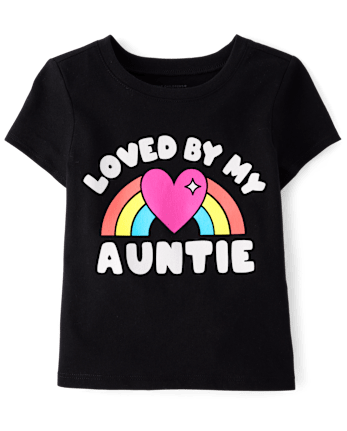 Baby And Toddler Girls Loved By My Auntie Graphic Tee