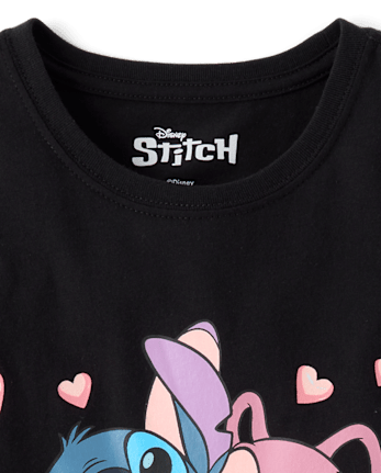 T-shirt graphique Stitch™ pour filles, spécial Saint-Valentin