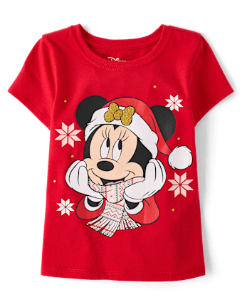 Baby And Toddler Girls Minnie Mouse™ Snowflake Christmas Graphic Tee