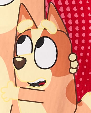 Baby And Toddler Girls Bluey™ Hugs And Kisses Valentine's Day Graphic Tee