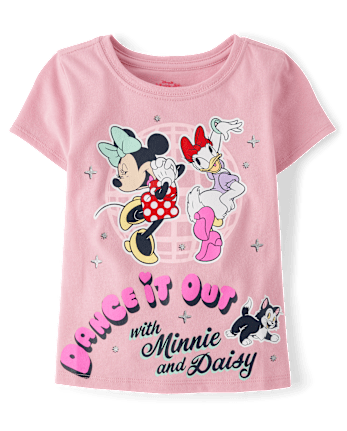 Baby And Toddler Girls Minnie Mouse™ And Daisy Dancing Glitter Graphic Tee