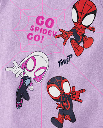 Baby And Toddler Girls Spidey And Friends™ Metallic Graphic Tee