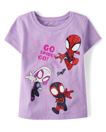 Baby And Toddler Girls Spidey And Friends™ Metallic Graphic Tee