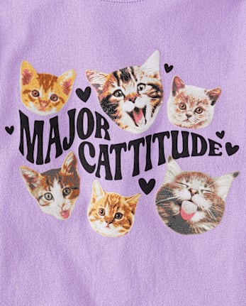 Girls Major Cattitude Graphic Tee