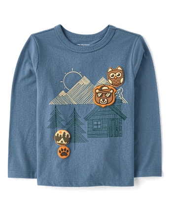 Baby And Toddler Boys Camping Patches Graphic Tee