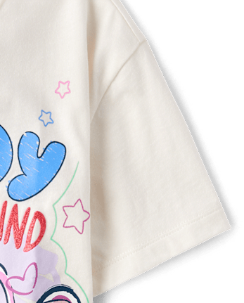 Girls Stitch Nobody Gets Left Behind Glitter Relaxed Graphic Tee