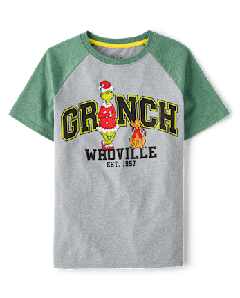 Boys Dr. Seuss The Grinch™ And Max Christmas Raglan Graphic Tee