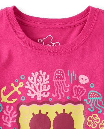 Girls SpongeBob SquarePantsâ¢ Skull And Crossbones Graphic Tee