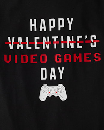 T-shirt graphique pour garçons, Journée des jeux vidéo, Saint-Valentin