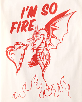 T-shirt graphique pour garçons, Saint-Valentin, « I'm So Fire Dragon »