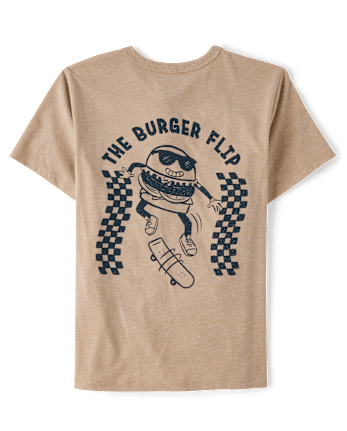 Boys Skater Burger Flip Graphic Tee