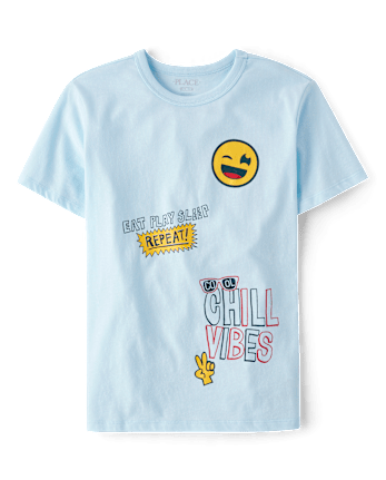 Boys Chill Vibes Doodle Graphic Tee