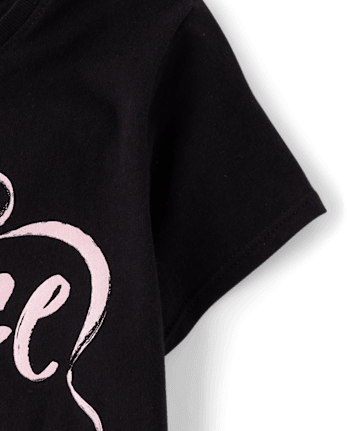 Girls Dance Ribbon Puff Print Graphic Tee