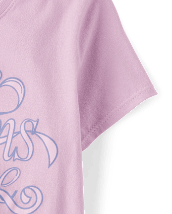 Girls Dreams Come True Ribbon Graphic Tee
